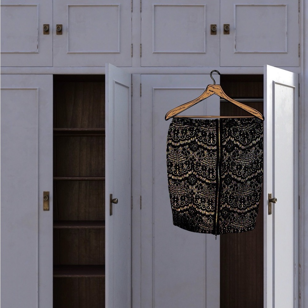 Melissa Paige Black and Gold Skirt